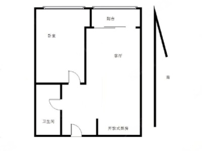 奥园广场小区1室1厅1卫户型图3