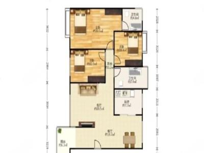 中粮澜山小区3室2厅2卫户型图1