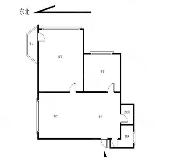 忠信丽苑三期小区2室2厅1卫户型图2