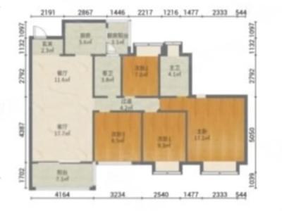 丽景名筑二期小区4室2厅2卫户型图1