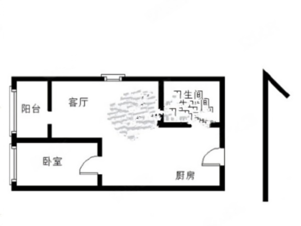 完美金鹰广场小区1室1厅1卫户型图5