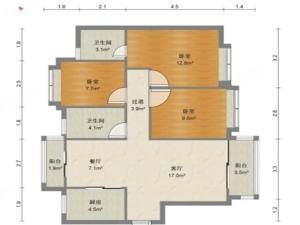 碧桂园华发香洲府 1室2厅 91.1㎡ 毛坯珠海香洲区南屏二手房图片
