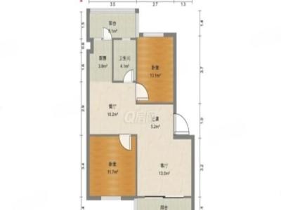 君悦豪庭三期小区2室2厅2卫户型图2