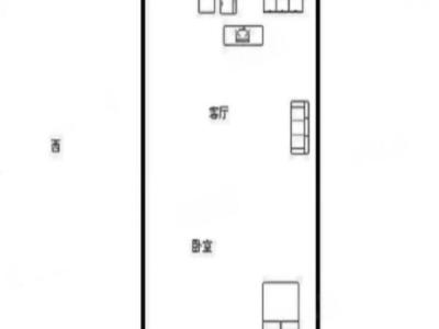 深大新村小区1室1厅1卫户型图1