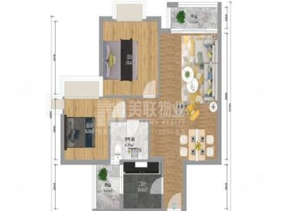 新世界鹿茵翠地小区2室1厅1卫户型图1