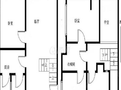 马赛公馆小区3室1厅2卫户型图2