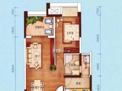 俪宝龙马花园小区1室0厅1卫户型图3