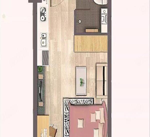 莲塘东路小区1室1厅1卫户型图4