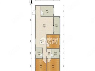 翠花苑小区3室2厅2卫户型图3