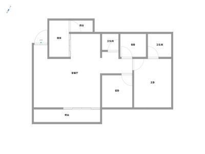 首誉小区3室2厅2卫户型图2