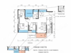 熙璟城 3室2厅 88㎡ 整租_熙璟城租房户型图片2