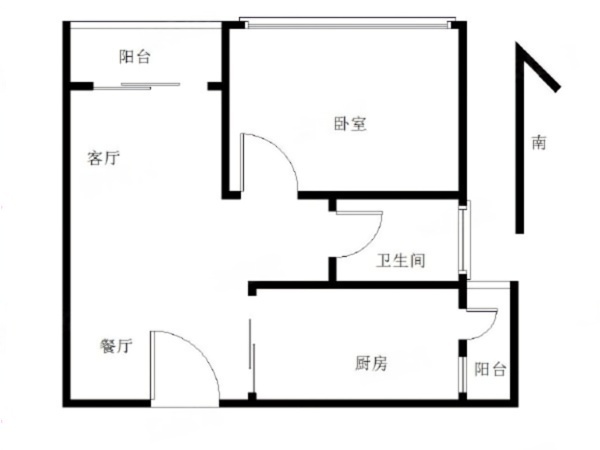 碧桂园华发香洲府小区1室2厅1卫户型图