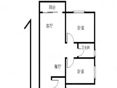 金凯乐花园小区2室2厅1卫户型图1