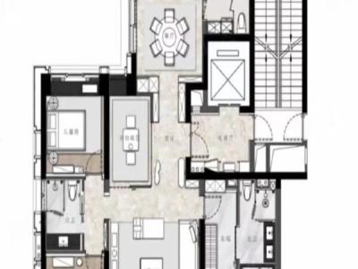 万科瑧山府三期小区4室2厅3卫户型图2