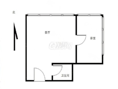 六和城小区1室1厅1卫户型图2