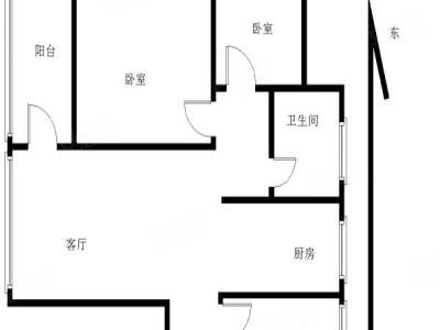 翠花苑小区3室1厅1卫户型图2